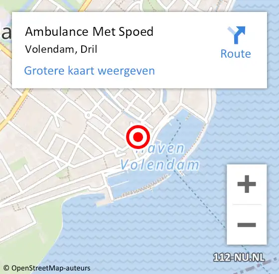 Locatie op kaart van de 112 melding: Ambulance Met Spoed Naar Volendam, Dril op 14 augustus 2022 17:27