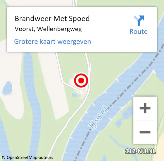 Locatie op kaart van de 112 melding: Brandweer Met Spoed Naar Voorst, Wellenbergweg op 14 augustus 2022 17:28