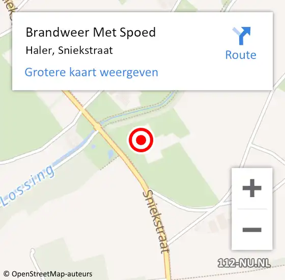 Locatie op kaart van de 112 melding: Brandweer Met Spoed Naar Haler, Sniekstraat op 14 augustus 2022 17:33