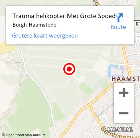Locatie op kaart van de 112 melding: Trauma helikopter Met Grote Spoed Naar Burgh-Haamstede op 14 augustus 2022 17:40