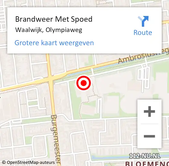 Locatie op kaart van de 112 melding: Brandweer Met Spoed Naar Waalwijk, Olympiaweg op 14 augustus 2022 17:41