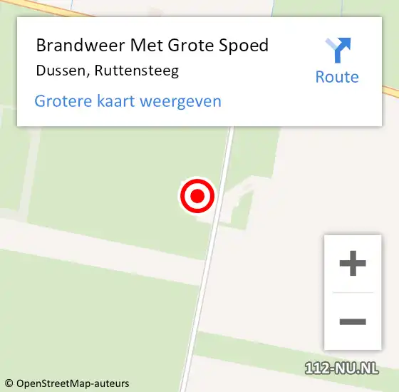 Locatie op kaart van de 112 melding: Brandweer Met Grote Spoed Naar Dussen, Ruttensteeg op 14 augustus 2022 19:16