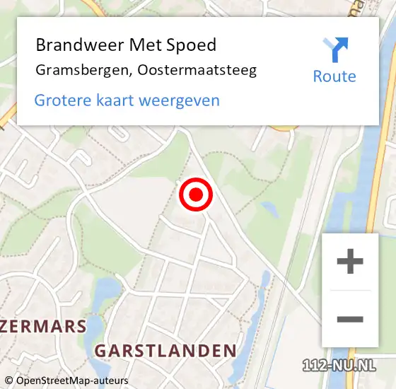 Locatie op kaart van de 112 melding: Brandweer Met Spoed Naar Gramsbergen, Oostermaatsteeg op 14 augustus 2022 19:28