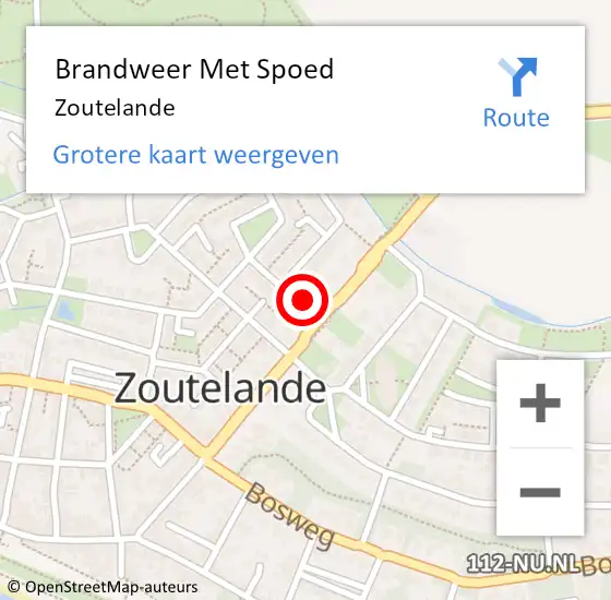 Locatie op kaart van de 112 melding: Brandweer Met Spoed Naar Zoutelande op 14 augustus 2022 20:28