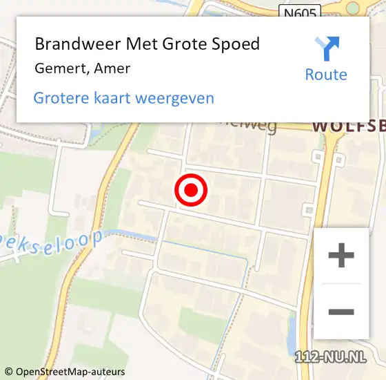 Locatie op kaart van de 112 melding: Brandweer Met Grote Spoed Naar Gemert, Amer op 14 augustus 2022 20:42