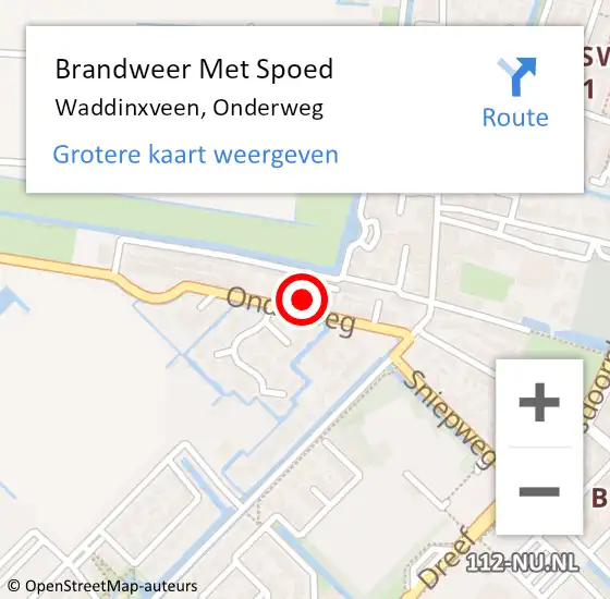 Locatie op kaart van de 112 melding: Brandweer Met Spoed Naar Waddinxveen, Onderweg op 14 augustus 2022 20:59
