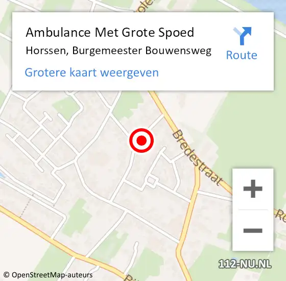 Locatie op kaart van de 112 melding: Ambulance Met Grote Spoed Naar Horssen, Burgemeester Bouwensweg op 14 augustus 2022 21:55