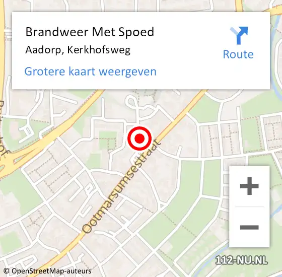 Locatie op kaart van de 112 melding: Brandweer Met Spoed Naar Aadorp, Kerkhofsweg op 14 augustus 2022 22:11