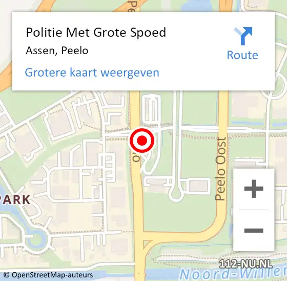 Locatie op kaart van de 112 melding: Politie Met Grote Spoed Naar Assen, Peelo op 14 augustus 2022 22:21