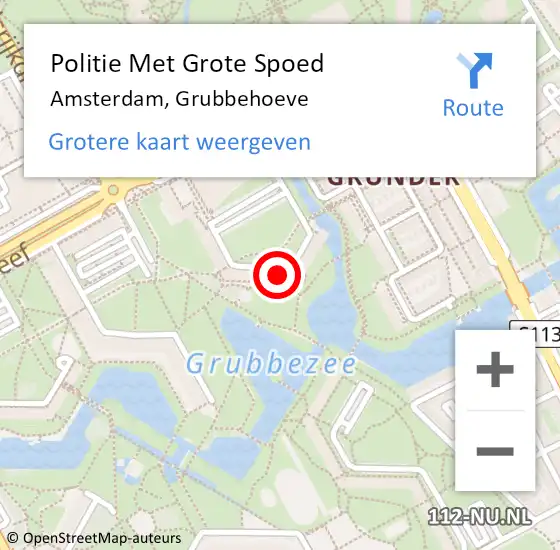 Locatie op kaart van de 112 melding: Politie Met Grote Spoed Naar Amsterdam-Zuidoost, Grubbehoeve op 14 augustus 2022 22:30