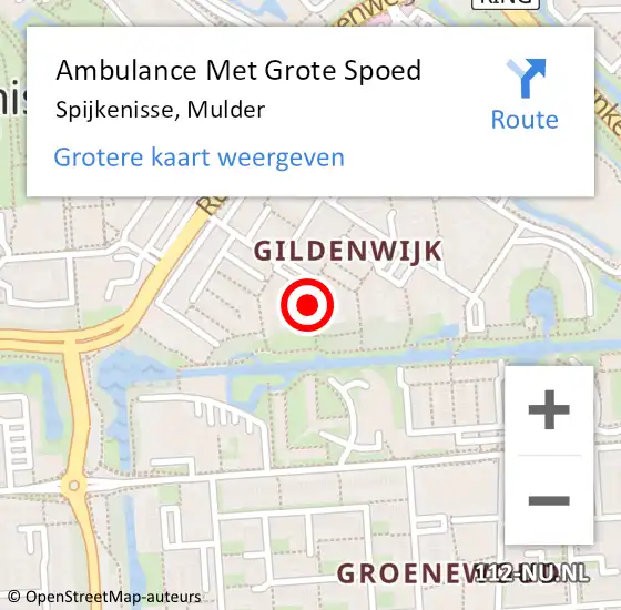 Locatie op kaart van de 112 melding: Ambulance Met Grote Spoed Naar Spijkenisse, Mulder op 15 augustus 2022 01:49