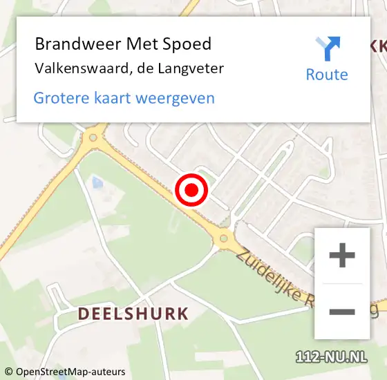 Locatie op kaart van de 112 melding: Brandweer Met Spoed Naar Valkenswaard, de Langveter op 15 augustus 2022 02:27