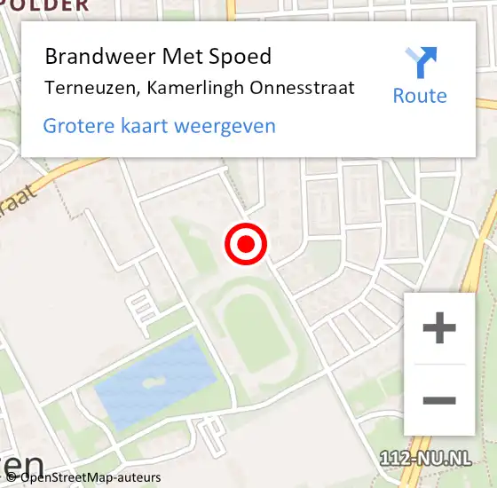 Locatie op kaart van de 112 melding: Brandweer Met Spoed Naar Terneuzen, Kamerlingh Onnesstraat op 15 augustus 2022 03:01