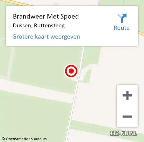 Locatie op kaart van de 112 melding: Brandweer Met Spoed Naar Dussen, Ruttensteeg op 15 augustus 2022 04:14