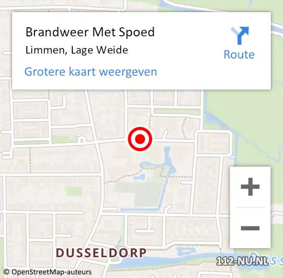 Locatie op kaart van de 112 melding: Brandweer Met Spoed Naar Limmen, Lage Weide op 26 juli 2014 12:35