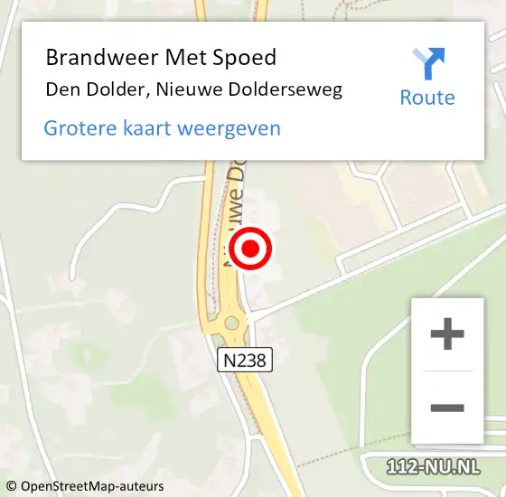 Locatie op kaart van de 112 melding: Brandweer Met Spoed Naar Den Dolder, Nieuwe Dolderseweg op 15 augustus 2022 07:37