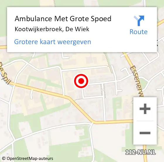 Locatie op kaart van de 112 melding: Ambulance Met Grote Spoed Naar Kootwijkerbroek, De Wiek op 15 augustus 2022 08:11