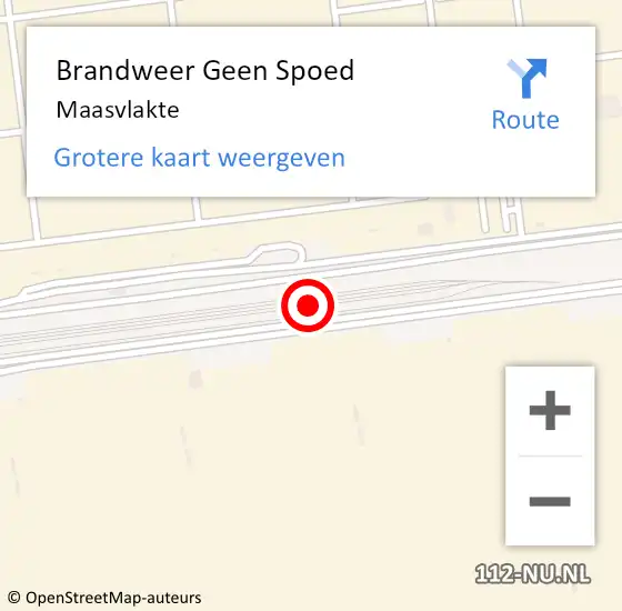 Locatie op kaart van de 112 melding: Brandweer Geen Spoed Naar Maasvlakte op 15 augustus 2022 08:40