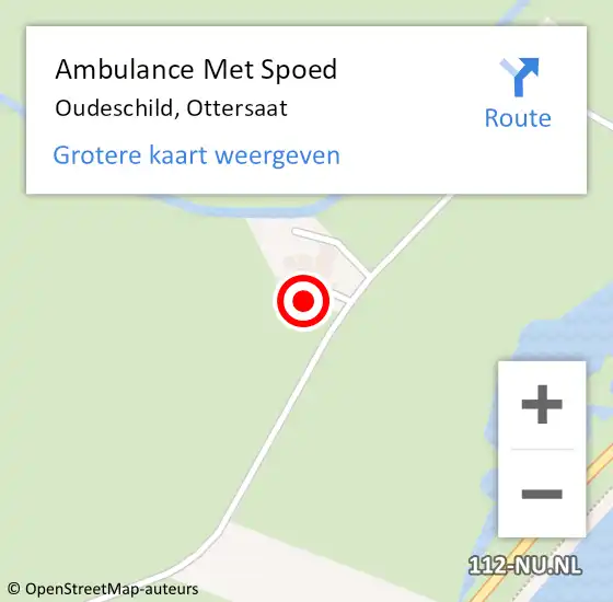 Locatie op kaart van de 112 melding: Ambulance Met Spoed Naar Oudeschild, Ottersaat op 15 augustus 2022 08:50