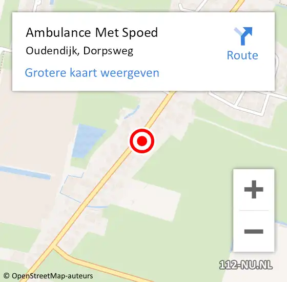 Locatie op kaart van de 112 melding: Ambulance Met Spoed Naar Oudendijk, Dorpsweg op 15 augustus 2022 10:51