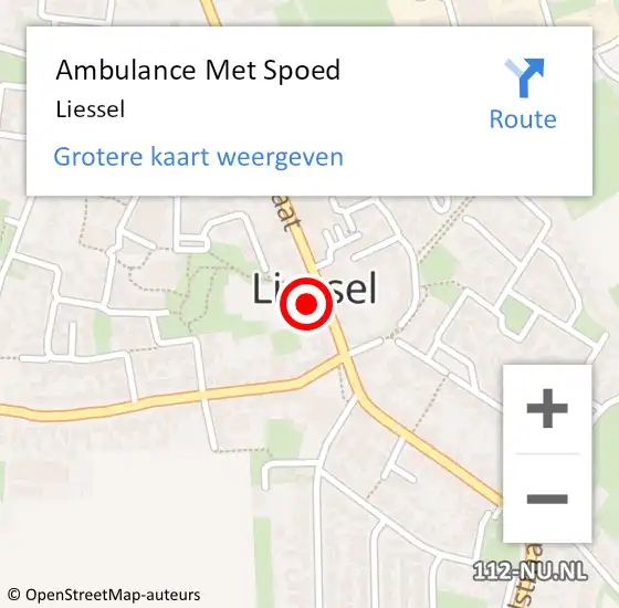 Locatie op kaart van de 112 melding: Ambulance Met Spoed Naar Liessel op 15 augustus 2022 11:49