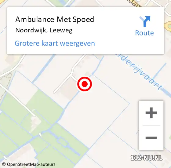 Locatie op kaart van de 112 melding: Ambulance Met Spoed Naar Noordwijk, Leeweg op 15 augustus 2022 12:13