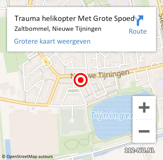 Locatie op kaart van de 112 melding: Trauma helikopter Met Grote Spoed Naar Zaltbommel, Nieuwe Tijningen op 15 augustus 2022 12:14