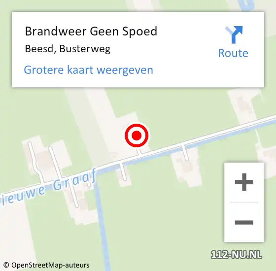 Locatie op kaart van de 112 melding: Brandweer Geen Spoed Naar Beesd, Busterweg op 15 augustus 2022 12:30