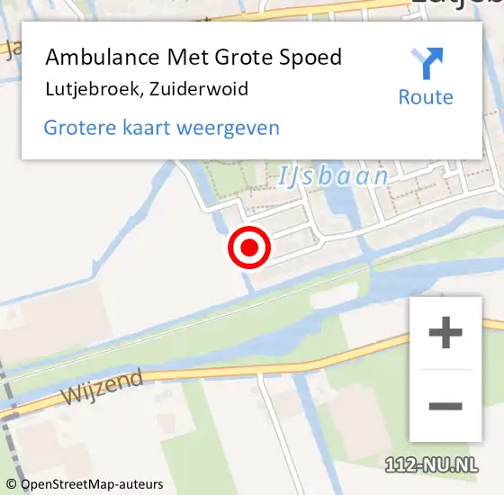 Locatie op kaart van de 112 melding: Ambulance Met Grote Spoed Naar Lutjebroek, Zuiderwoid op 15 augustus 2022 12:52