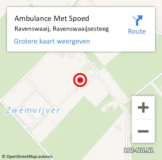 Locatie op kaart van de 112 melding: Ambulance Met Spoed Naar Ravenswaaij, Ravenswaaijsesteeg op 15 augustus 2022 15:18