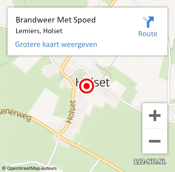 Locatie op kaart van de 112 melding: Brandweer Met Spoed Naar Lemiers, Holset op 15 augustus 2022 15:55