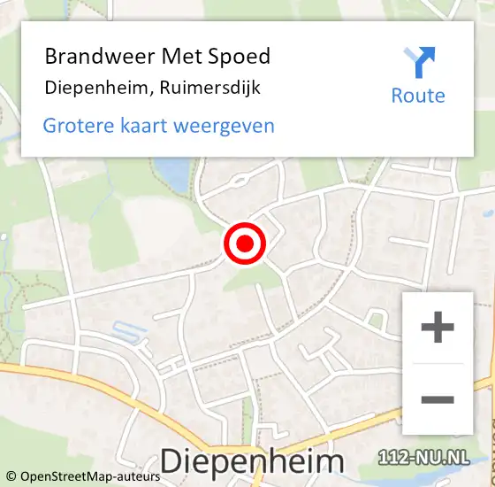 Locatie op kaart van de 112 melding: Brandweer Met Spoed Naar Diepenheim, Ruimersdijk op 15 augustus 2022 16:31