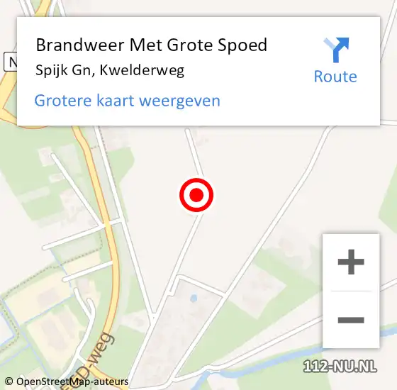 Locatie op kaart van de 112 melding: Brandweer Met Grote Spoed Naar Spijk Gn, Kwelderweg op 15 augustus 2022 16:58