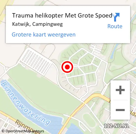 Locatie op kaart van de 112 melding: Trauma helikopter Met Grote Spoed Naar Katwijk, Campingweg op 15 augustus 2022 17:00