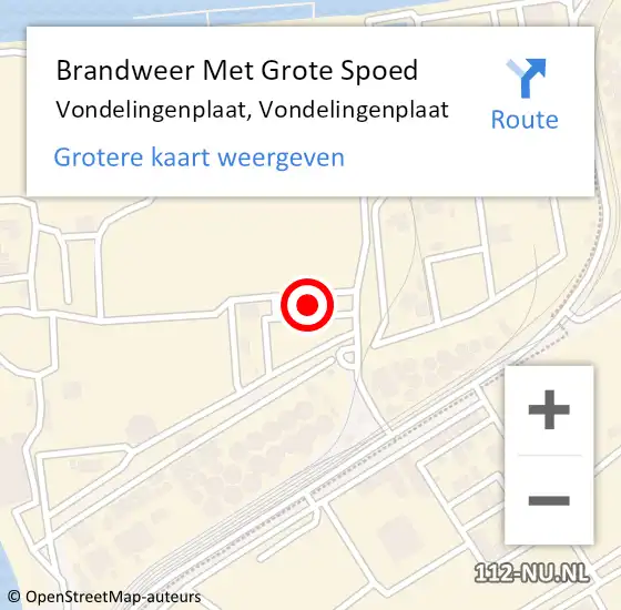 Locatie op kaart van de 112 melding: Brandweer Met Grote Spoed Naar Vondelingenplaat, Vondelingenplaat op 15 augustus 2022 17:01