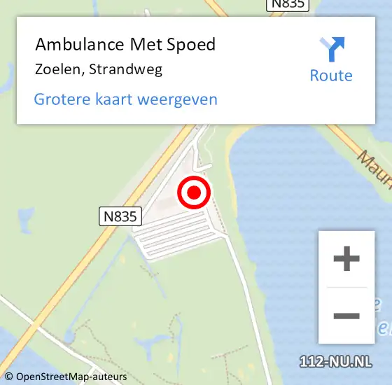 Locatie op kaart van de 112 melding: Ambulance Met Spoed Naar Zoelen, Strandweg op 15 augustus 2022 17:09