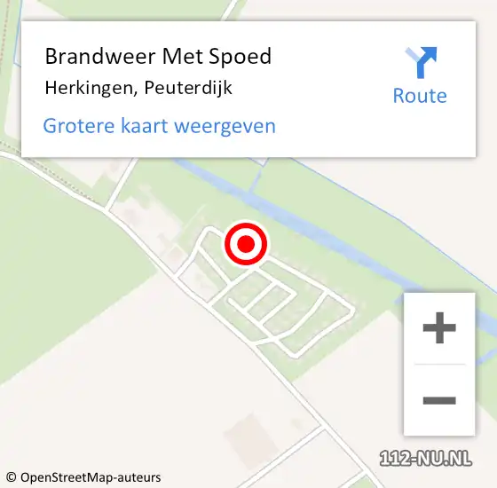 Locatie op kaart van de 112 melding: Brandweer Met Spoed Naar Herkingen, Peuterdijk op 15 augustus 2022 17:27