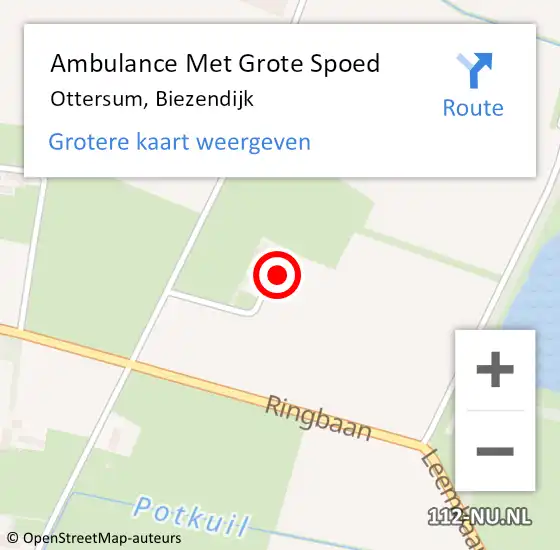 Locatie op kaart van de 112 melding: Ambulance Met Grote Spoed Naar Ottersum, Biezendijk op 15 augustus 2022 20:07