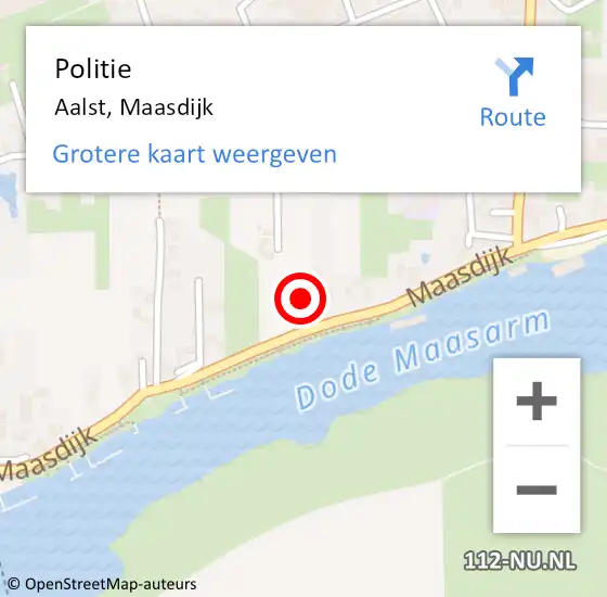 Locatie op kaart van de 112 melding: Politie Aalst, Maasdijk op 15 augustus 2022 21:09