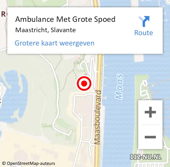 Locatie op kaart van de 112 melding: Ambulance Met Grote Spoed Naar Maastricht, Slavante op 26 juli 2014 14:09