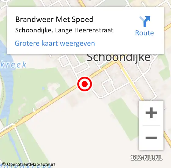 Locatie op kaart van de 112 melding: Brandweer Met Spoed Naar Schoondijke, Lange Heerenstraat op 15 augustus 2022 22:06