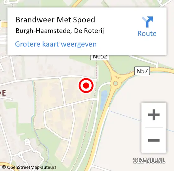 Locatie op kaart van de 112 melding: Brandweer Met Spoed Naar Burgh-Haamstede, De Roterij op 16 augustus 2022 00:42