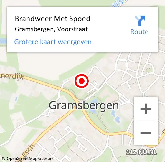 Locatie op kaart van de 112 melding: Brandweer Met Spoed Naar Gramsbergen, Voorstraat op 16 augustus 2022 01:40