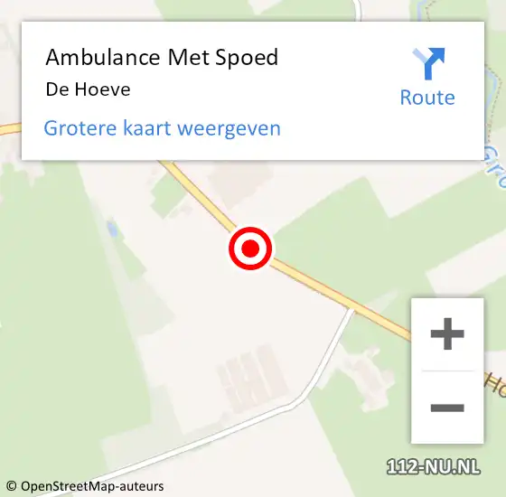 Locatie op kaart van de 112 melding: Ambulance Met Spoed Naar De Hoeve op 26 juli 2014 14:26