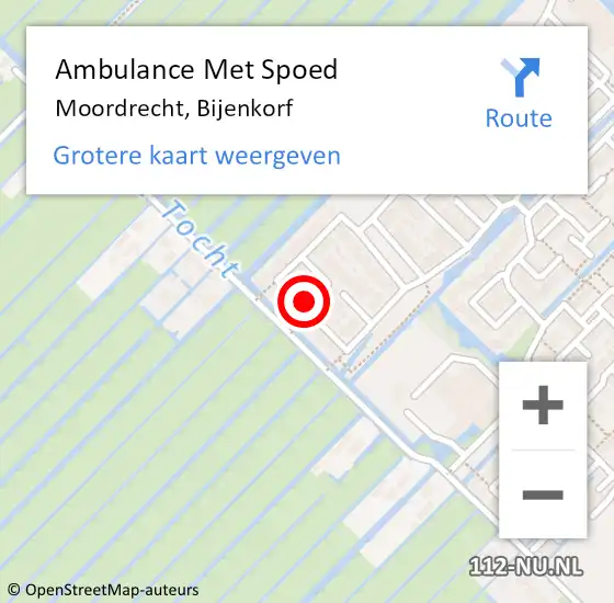 Locatie op kaart van de 112 melding: Ambulance Met Spoed Naar Moordrecht, Bijenkorf op 16 augustus 2022 06:31