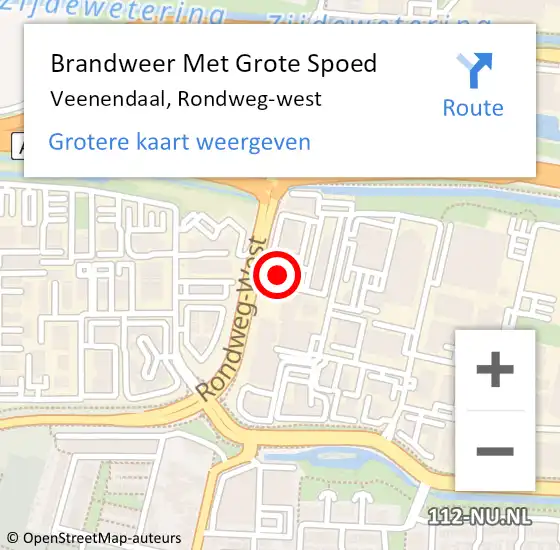 Locatie op kaart van de 112 melding: Brandweer Met Grote Spoed Naar Veenendaal, Rondweg-west op 16 augustus 2022 06:46