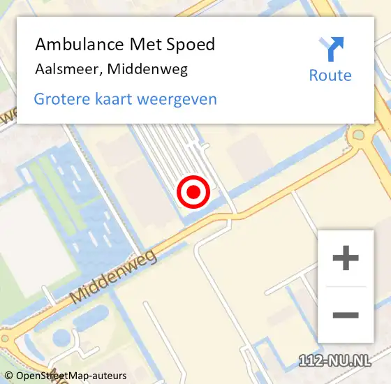 Locatie op kaart van de 112 melding: Ambulance Met Spoed Naar Aalsmeer, Middenweg op 16 augustus 2022 08:51