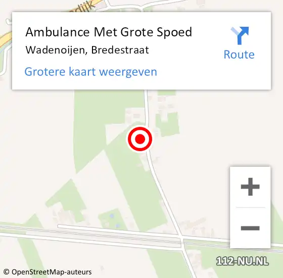 Locatie op kaart van de 112 melding: Ambulance Met Grote Spoed Naar Wadenoijen, Bredestraat op 16 augustus 2022 09:01