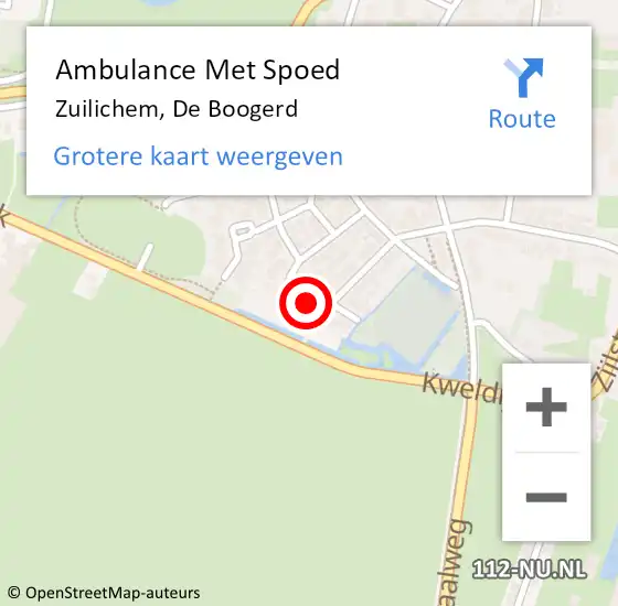 Locatie op kaart van de 112 melding: Ambulance Met Spoed Naar Zuilichem, De Boogerd op 16 augustus 2022 10:30