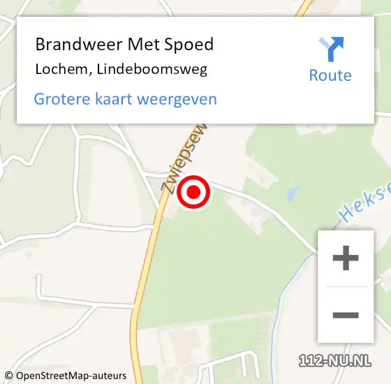 Locatie op kaart van de 112 melding: Brandweer Met Spoed Naar Lochem, Lindeboomsweg op 16 augustus 2022 10:44